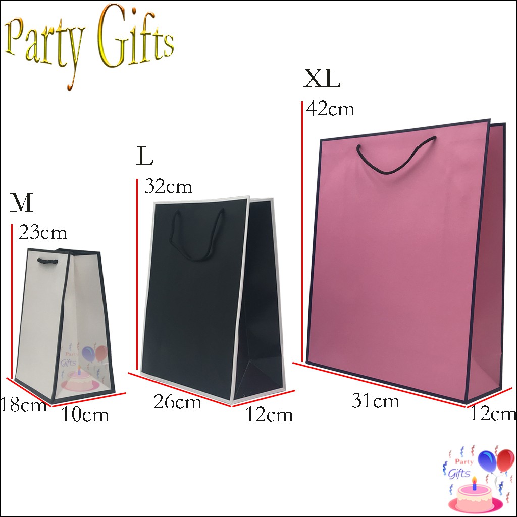 Paper bag /tas kertas kotak tebal /kantong shopping bag tali warna