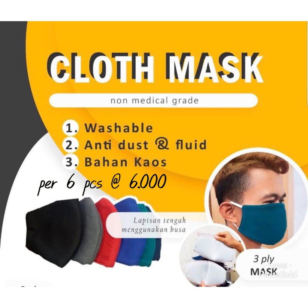 MASKER KAIN 3 PLY / MASKER KAIN  KATUN / MASKER KAIN GROSIR