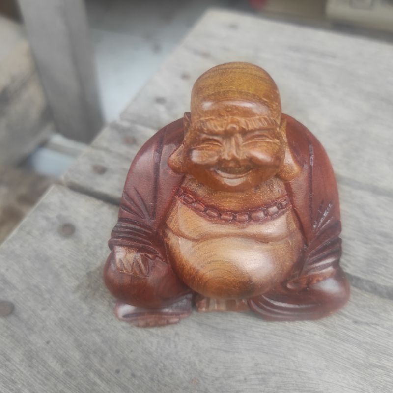 PATUNG BUDHA PEKONG/ PATUNG HAPPY BUDHA DARI KAYU SWAR