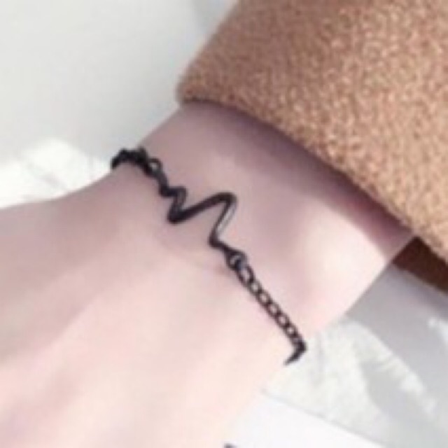 MORYMOSHI G08 Gelang Rantai Unisex Couple Charm Electrocardiogram Fashion Korea Aksesoris Fashion