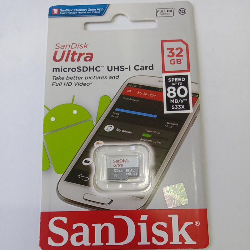 memori Card Sandisk ultra 32GB class 10