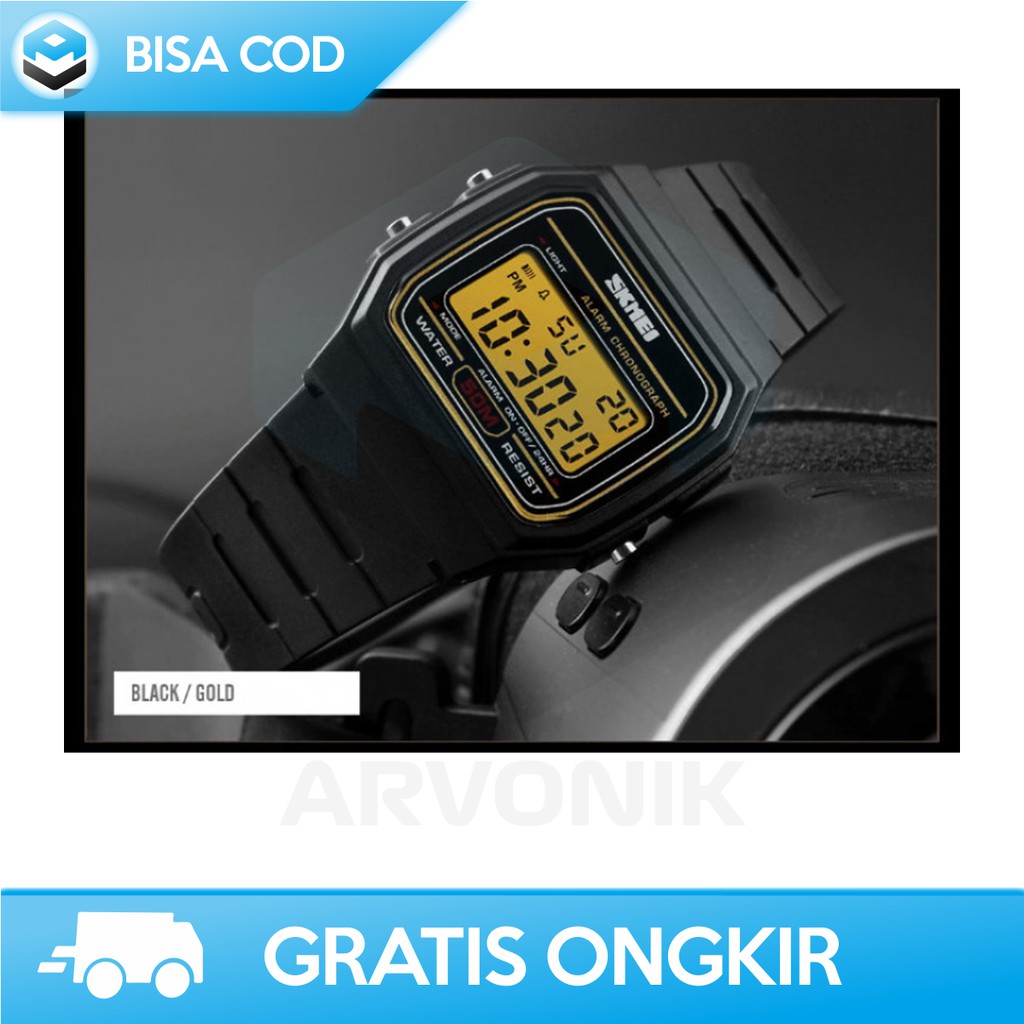 JAM TANGAN KOTAK PRIA DIGITAL SKMEI 1412 ORIGINAL - JAM TANGAN PRIA DIGITAL KOTAK ANTI AIR MURAH