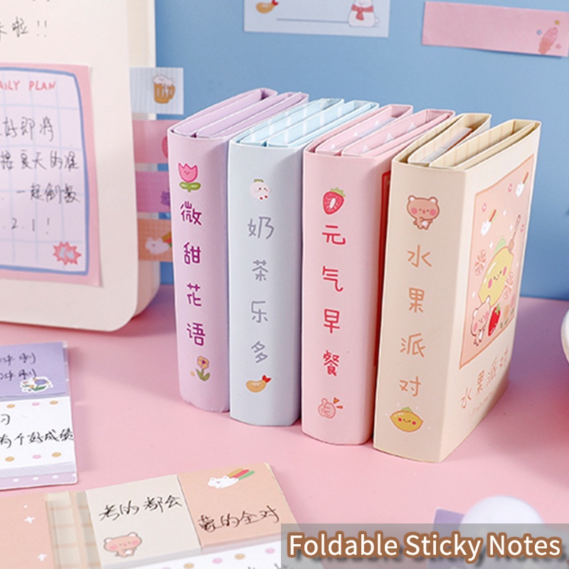 260 Sheets Creative Cartoon Foldable Sticky Notes Set for Girl Message Notes