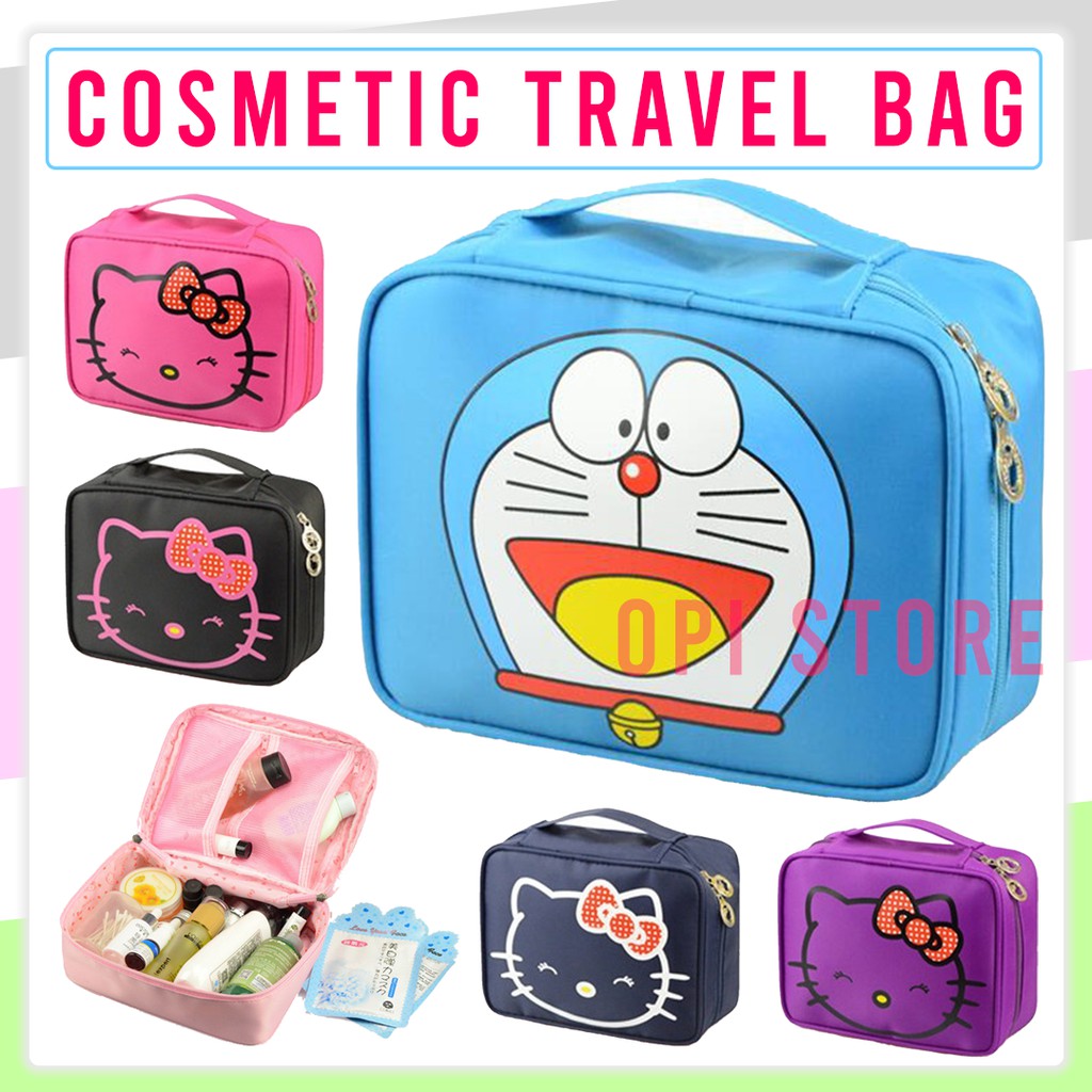 Tas Pouch Kosmetik Cosmetic Makeup Make Up Doraemon Toiletries Toiletry Pouch Travel Bag Organizer D