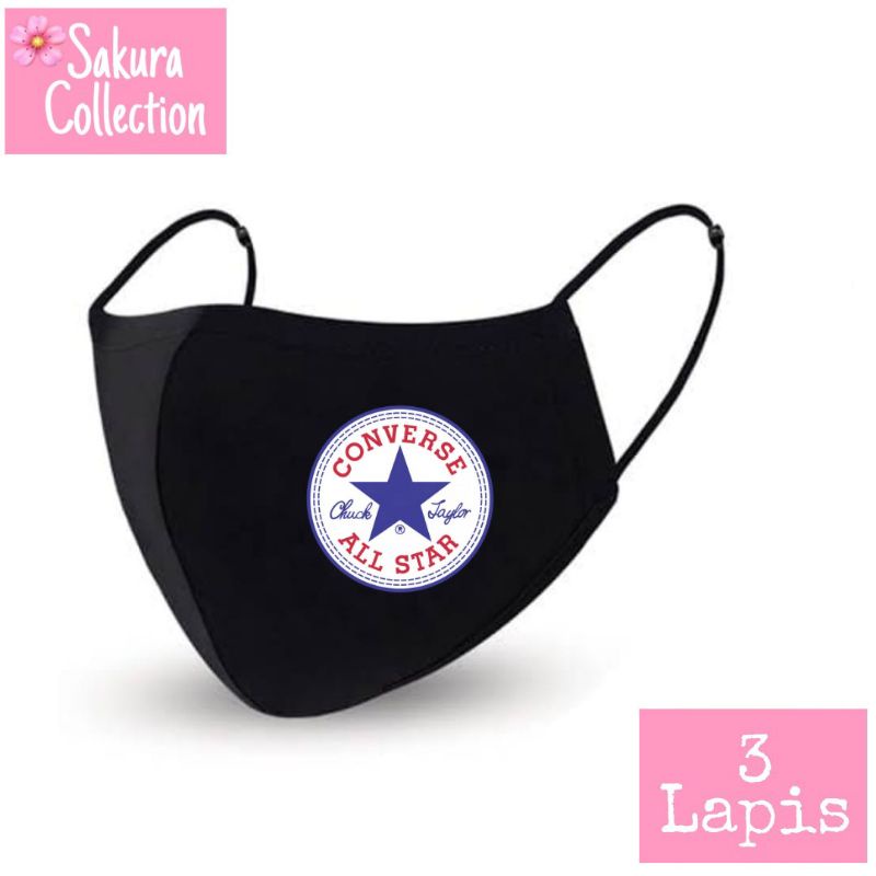 Masker Kain 3 Lapis - Converse All Star