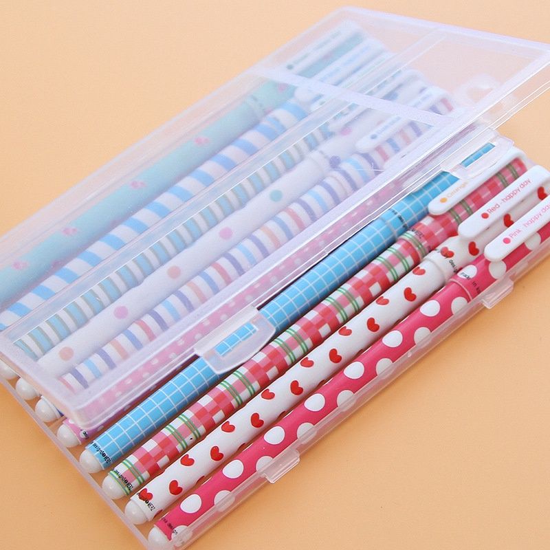

pulpen gel hitam, motif warna warni