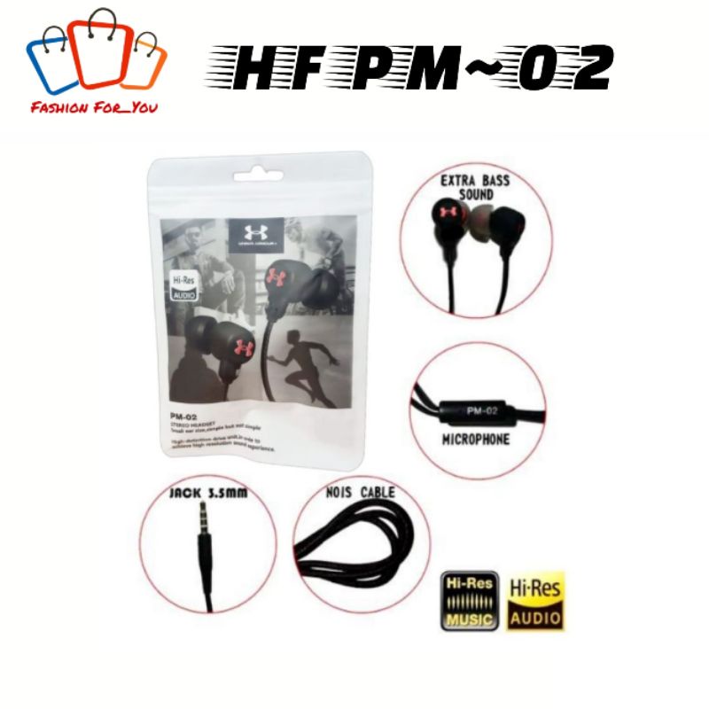 Headset PM02 Handsfree PM-02 Earphone High Quality Mega Bass