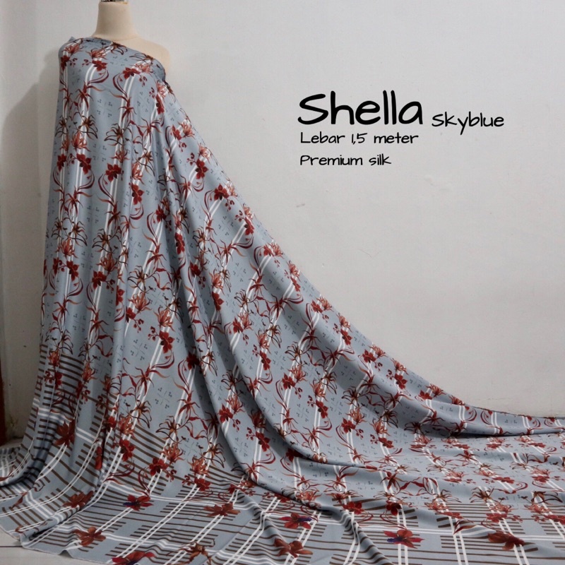 Kain silk copy motif wearing klamby | kain seragaman | bahan gamis