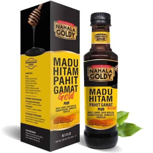 

MADU HITAM PAHIT GAMAT GOLD PLUS 475 GR NAHALA GOLDY