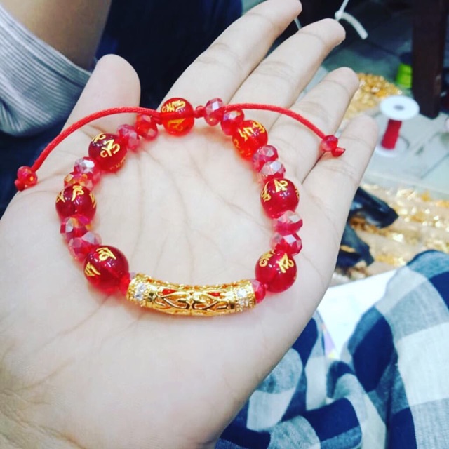 Gelang kristal tabung variasi batu mantra