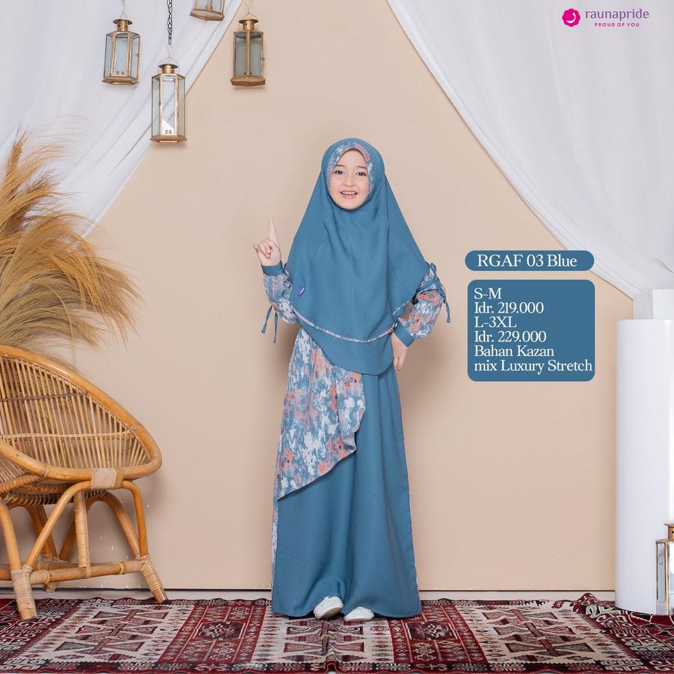 [KODE PRODUK ZJMGI6068] ( Sarimbit Rauna 03 Blue ) Gamis Dewasa Rauna RGF 03 A Blue RKF 03 Duck Navy