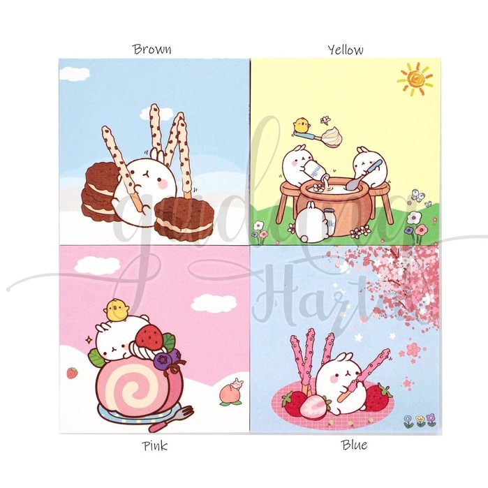 Sticky Notes Molang Dessert Notes Motif Karakter Hewan GH 301017