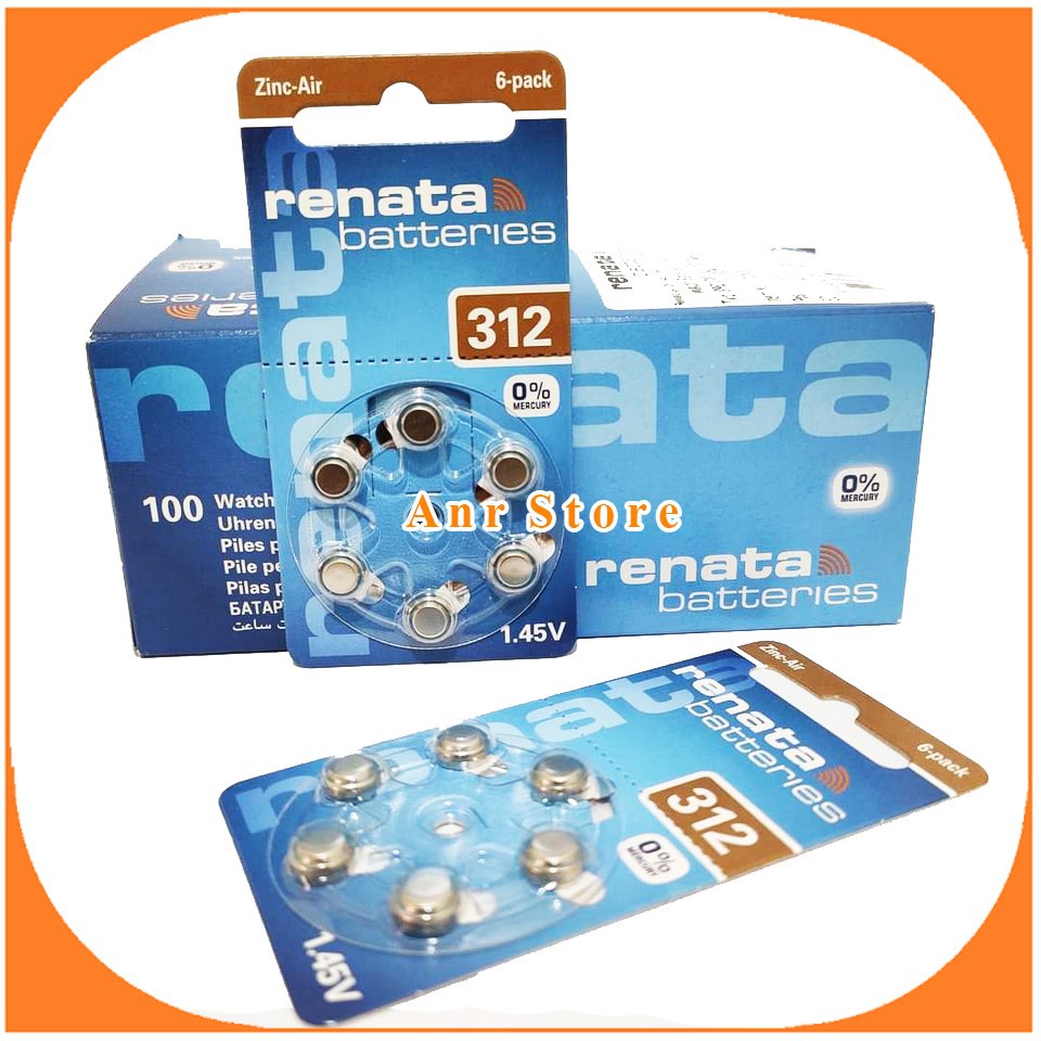 Renata 312 PR41 Baterai Alat Bantu Dengar Original AG3