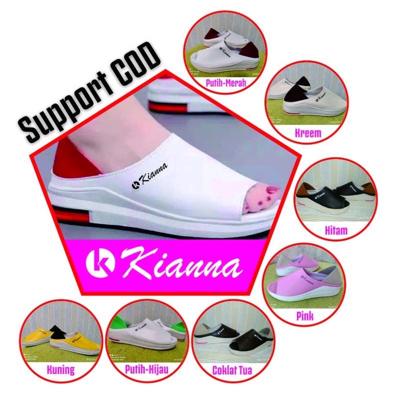 8.8 BIG SALE Sandal Sepatu Wanita KIANNA Sendal Slip On Ujung Terbuka Selop model korea Terbaru