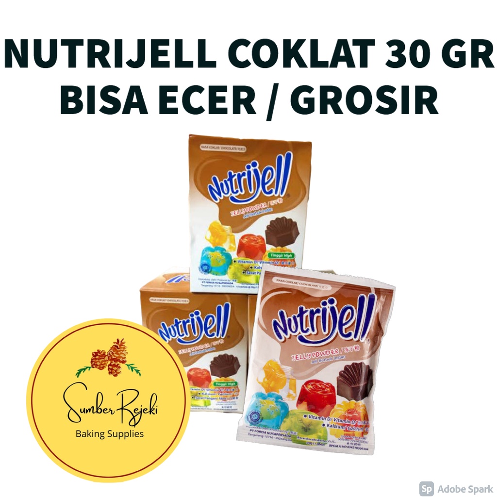 

Nutrijell Agar-Agar Jelly Coklat / Cokelat 30 Gr / 30gr