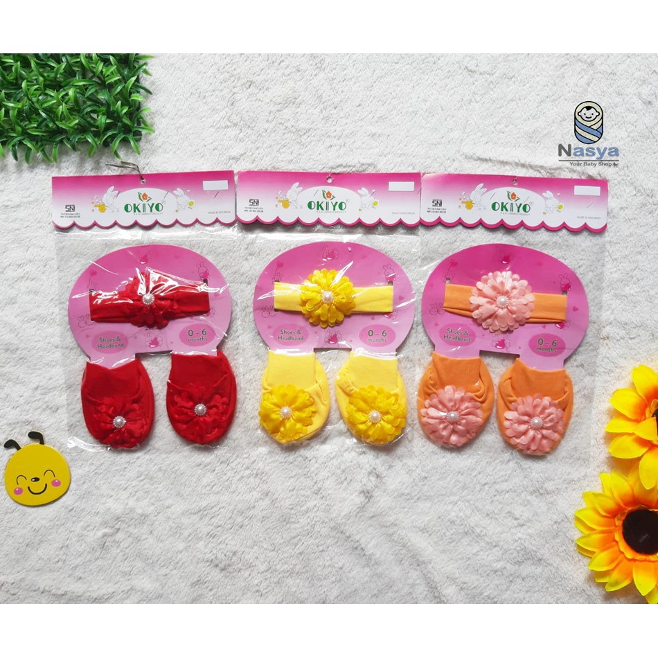 [B-054] Set Bandana dan Kaos Kaki Bayi Lucu Murah