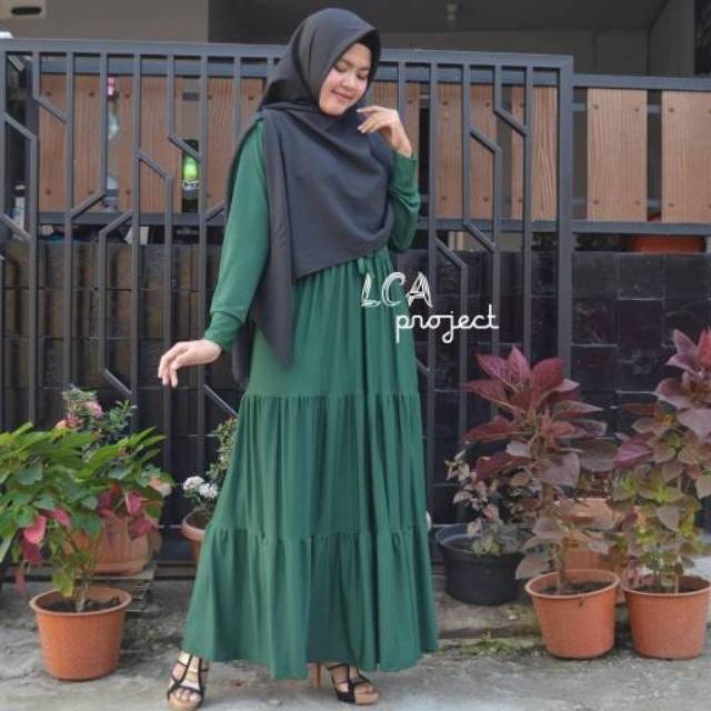 GAMIS MOSCREPE REMPEL SUSUN / GAMIS JERSEY REMPEL SUSUN
