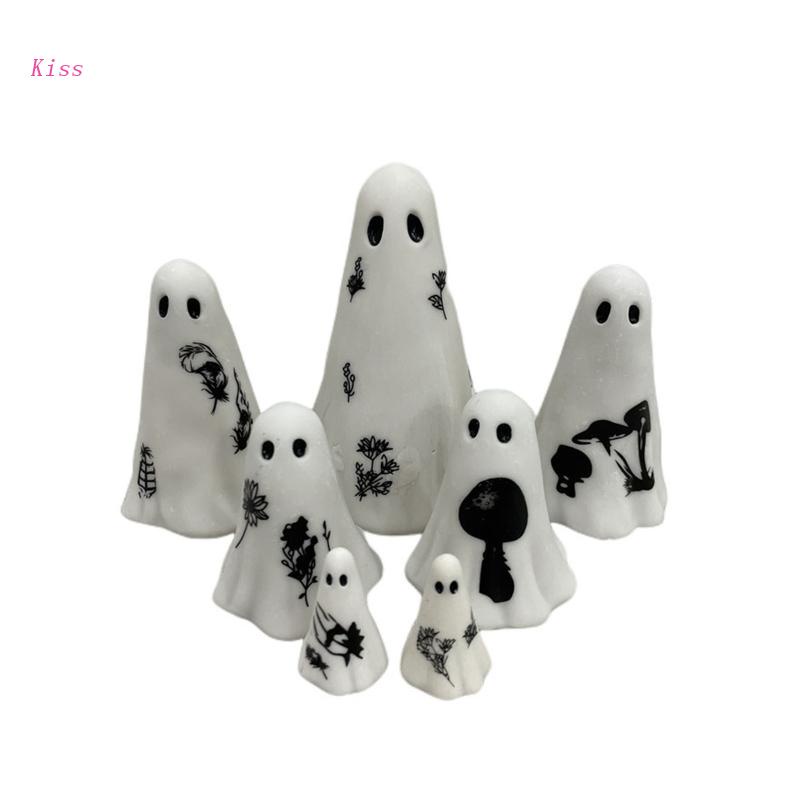 Kiss 7 Pcs Miniatur Hantu Bahan Resin Untuk Dekorasi Halloween