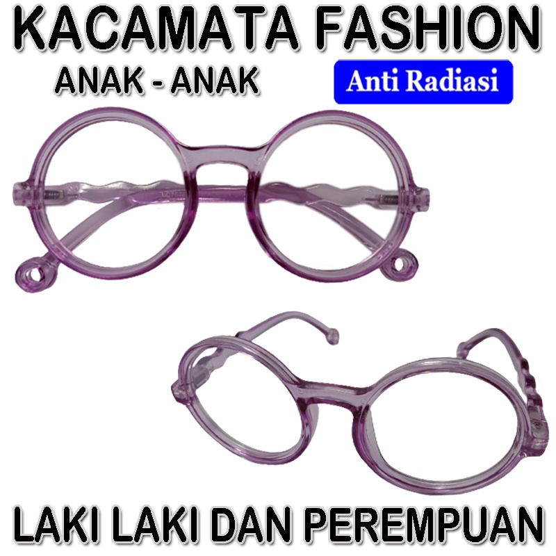 New Kacamata Anak Bulat Boboho Anti Radiasi Blue Ray (Design Korea) Laki-laki &amp; Perempuan Kaca mata Antiradiasi Sinar Komputer Hp Tv