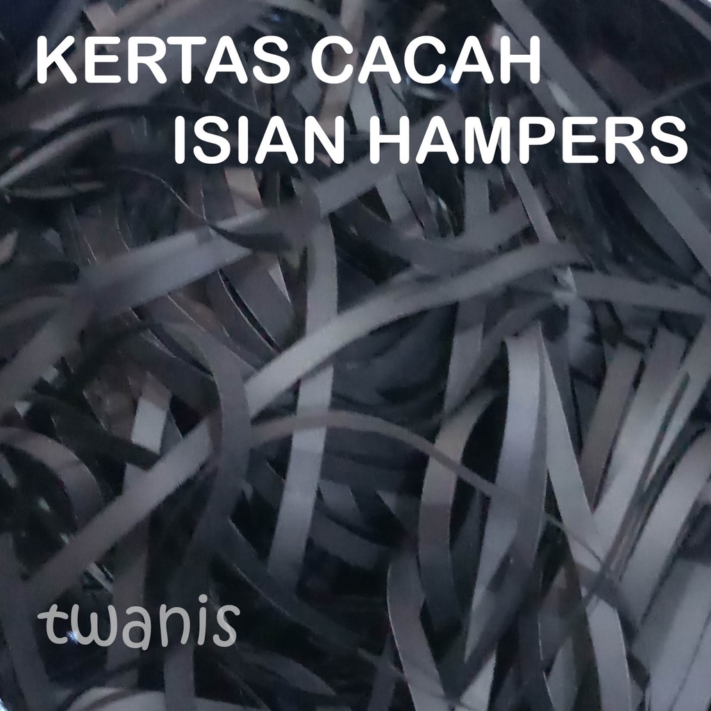 

SHREDDED PAPER KERTAS SERUT KERTAS CACAH ISIAN HAMPERS WARNA HITAM BERAT 50 GRAM khusus Jogja kirim OJOL