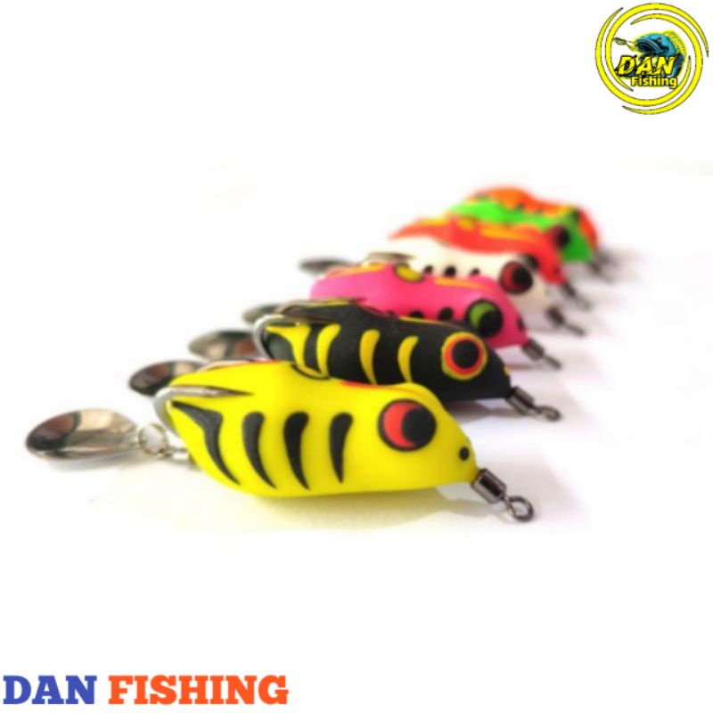 SOFT FROG 4CM BIGOS LURE | HOOK KENZI BLACK | UMPAN CASTING IKAN GABUS