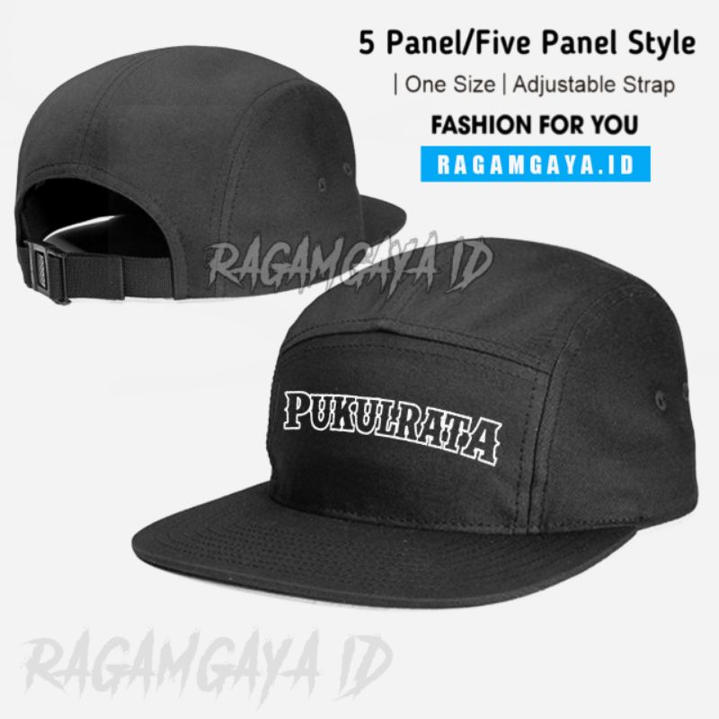 TOPI 5 PANEL PUKUL RATA | FIVE PANEL SNAPBACK | TOPI PRIA | TOPI DISTRO | PUKUL RATA