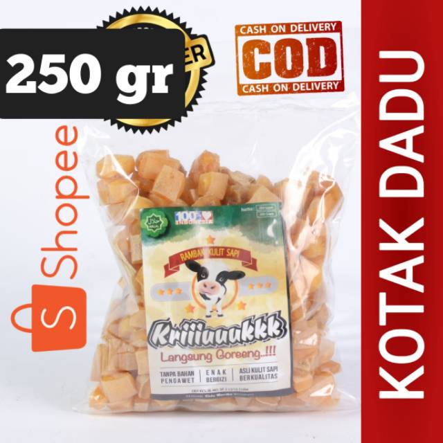 

PROMO!!!! RAMBAK KULIT SAPI ASLI | KOTAK DADU | LANGSUNG GORENG | KEMASAN 250 gram