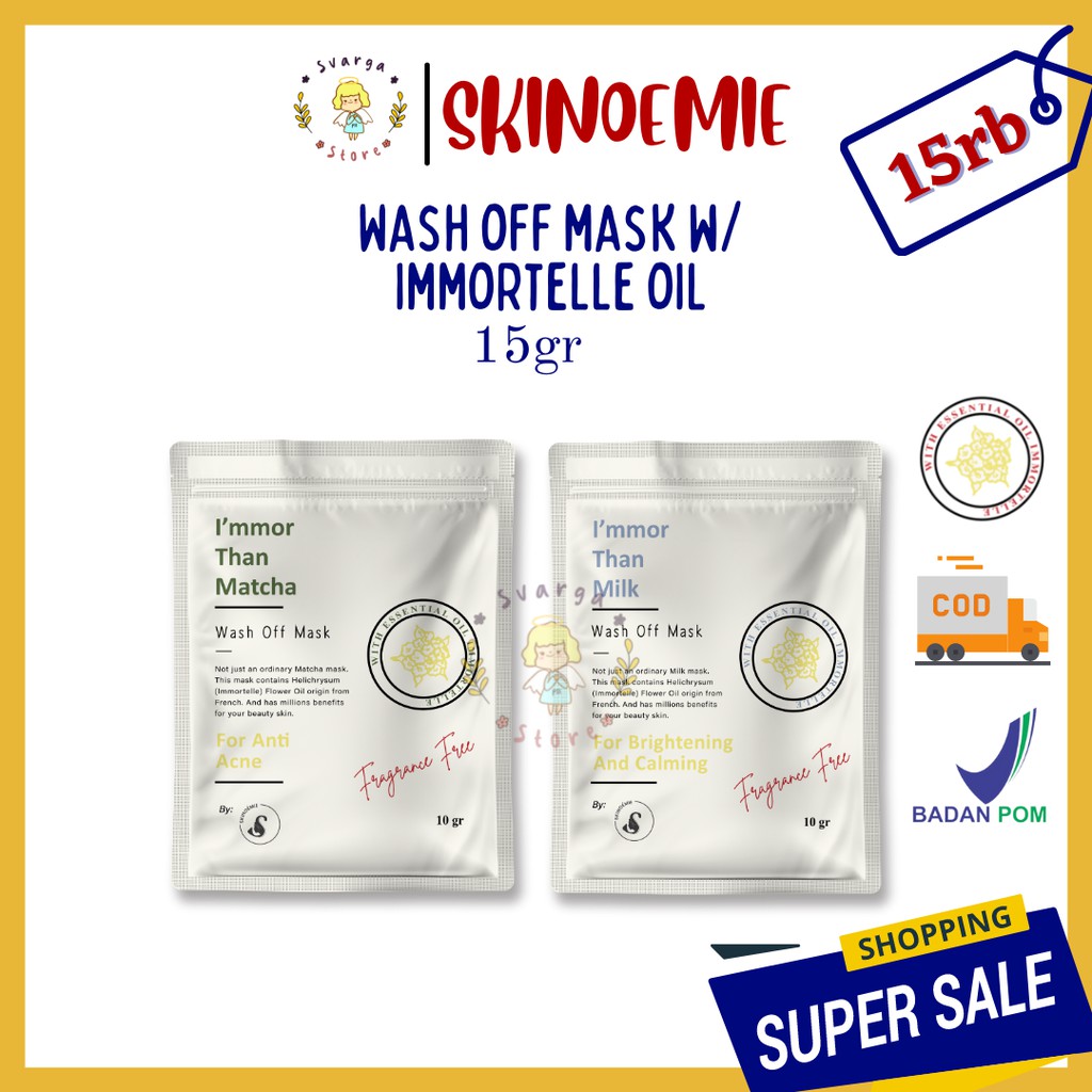 BPOM | 10gr SKINOEMIE MASK | MASKER IMMORTELLE | Matcha Milk Skineomie