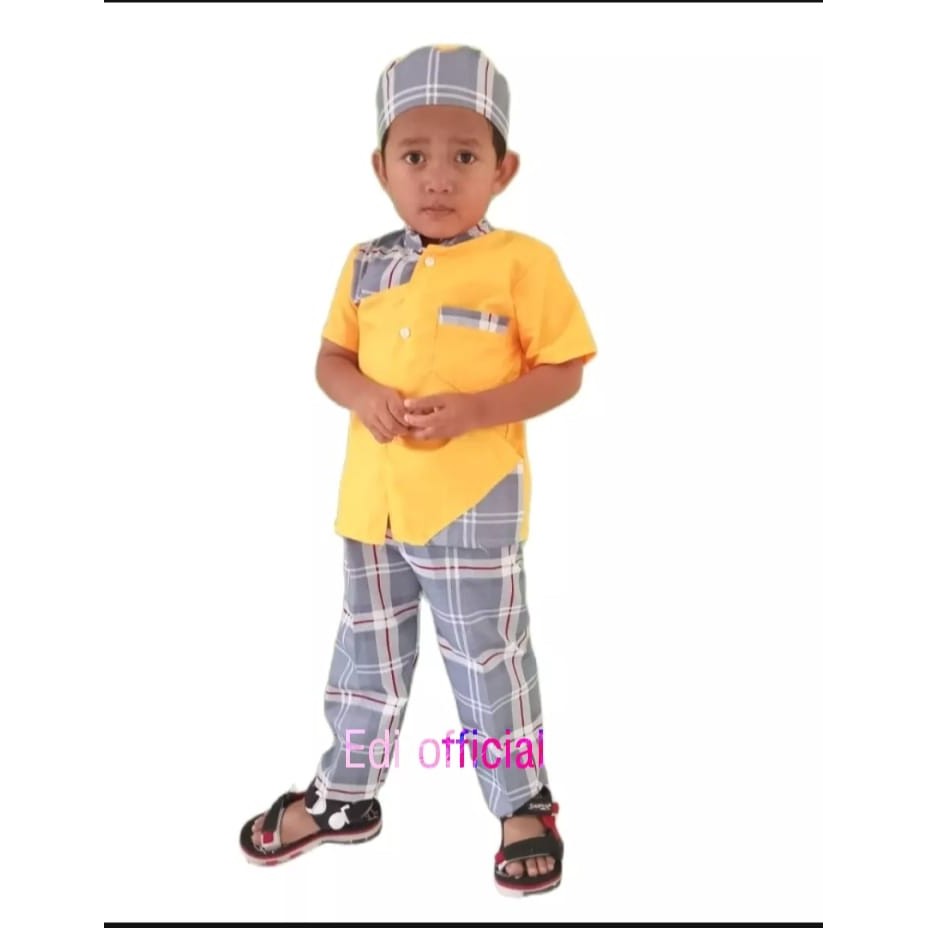 Stelan Anak laki laki / Baju Koko Anak Motip Batik Terlaris 2-8 Tahun