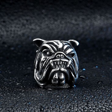 SEUSUK  Perhiasan Cincin Punk Vintage Retro Desain Bulldog untuk Pria