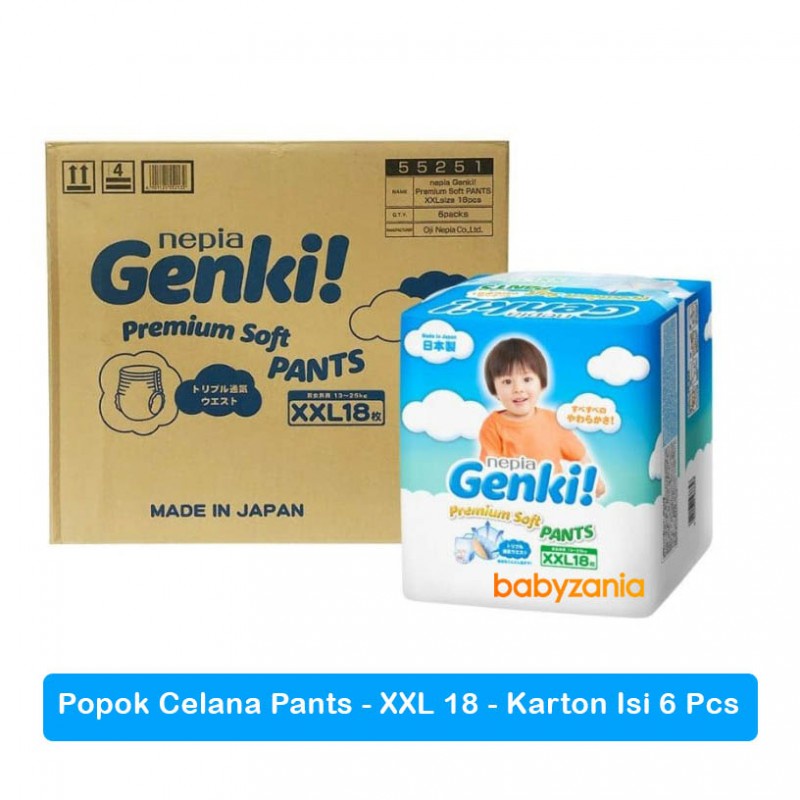 Nepia Genki Popok Bayi Celana Pants  XXL18 / XXL 18 - Karton Isi 6