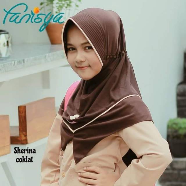 Bergo Sherina coklat 01