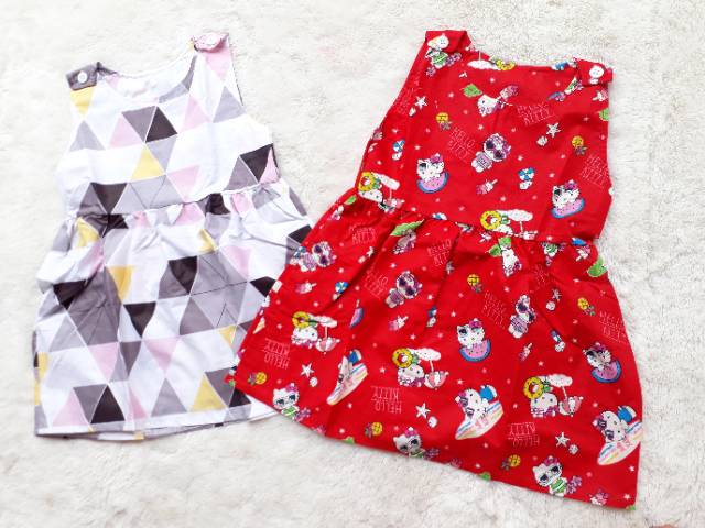 Dress kutung anak 1-5th Katun Catra Termurah / Dress catra Dress Kancing Pundak  / Dress Anak