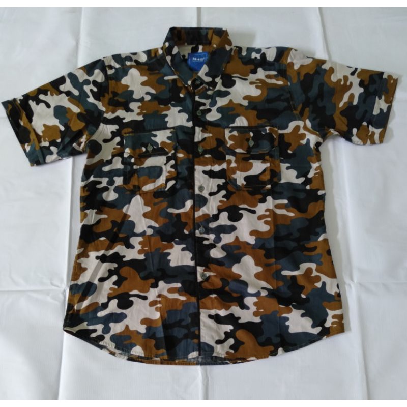 Baju Cowok Dewasa M45 / Hem Cowok Kekinian Army