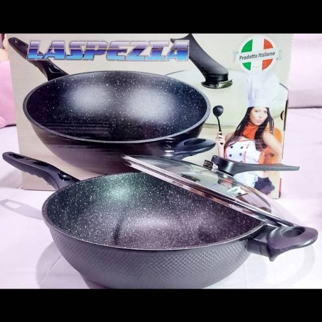 PANCI WOK 32 CM ANTI LENGKET TEFLON SERBAGUNA SUPER BESAR ORIGINAL