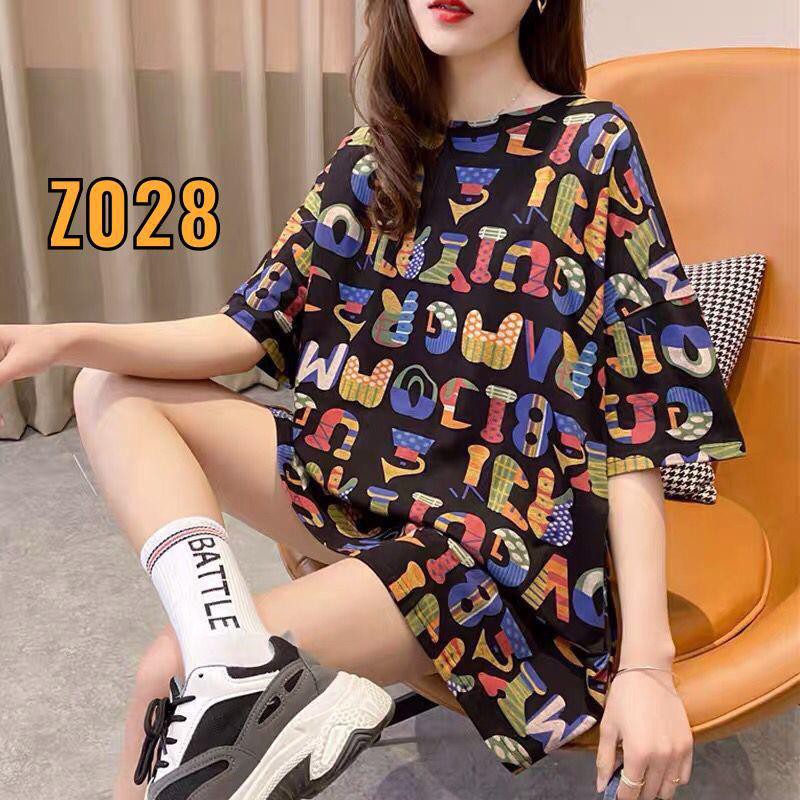 Oversize Tee Tshirt Wanita Model Longgar Motif Tulisan Z028