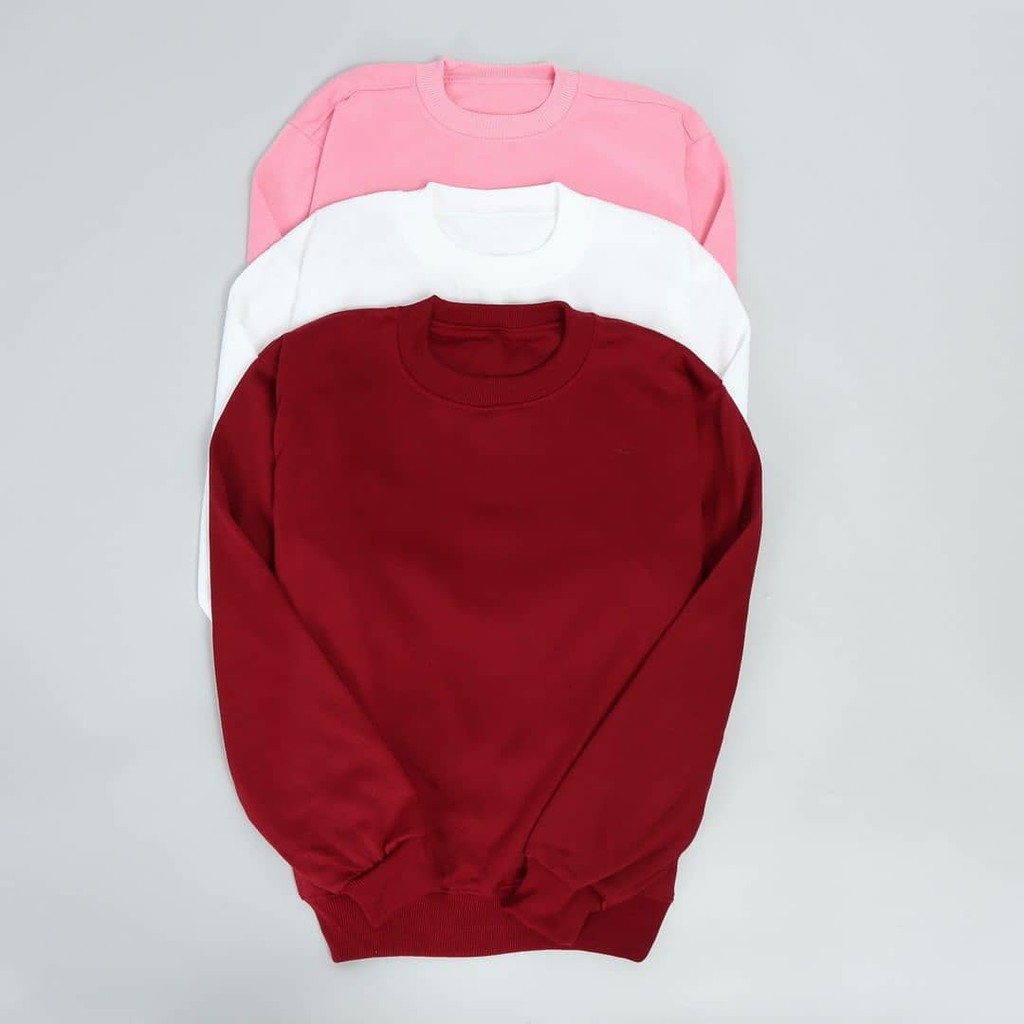SWEATER POLOS BASIC CREWNECK KEREN MURAH FASHION BANDUNG UNISEX