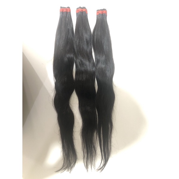 Rambut sambung asli manusia 70cm biasa 100 helai