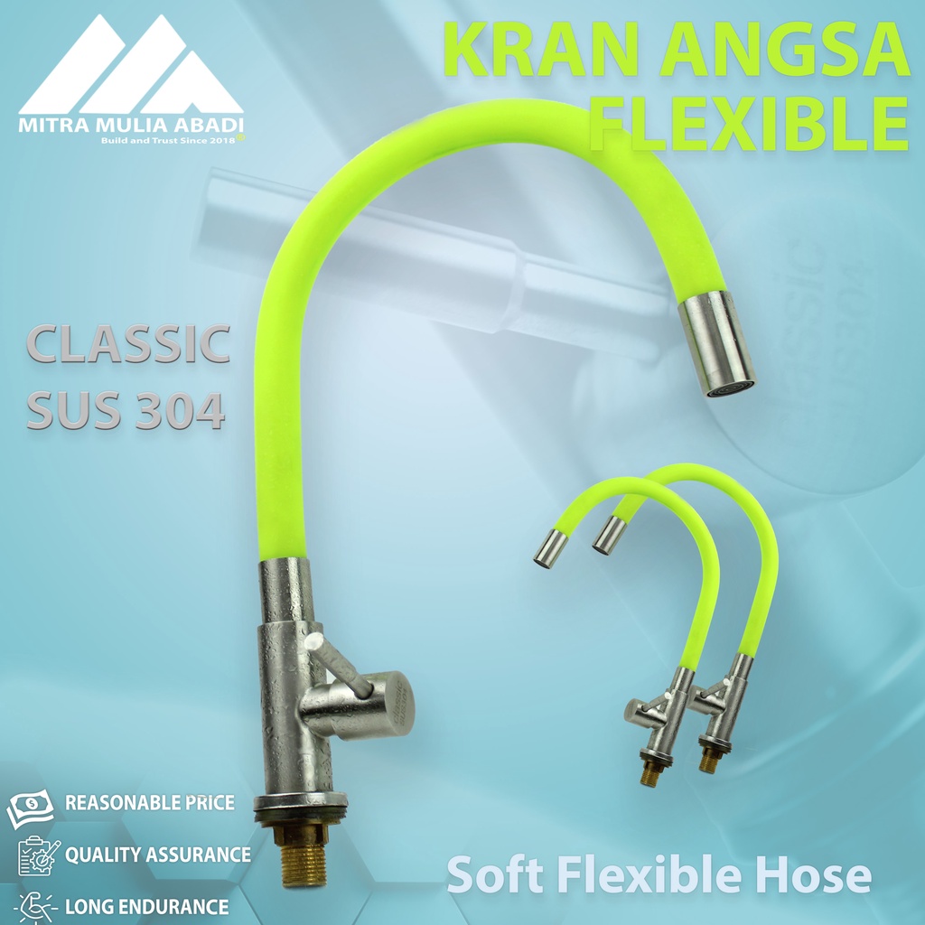 KRAN ANGSA FLEXIBEL PREMIUM WASTAFEL KRAN DAPUR 1/2 inch SUS 304