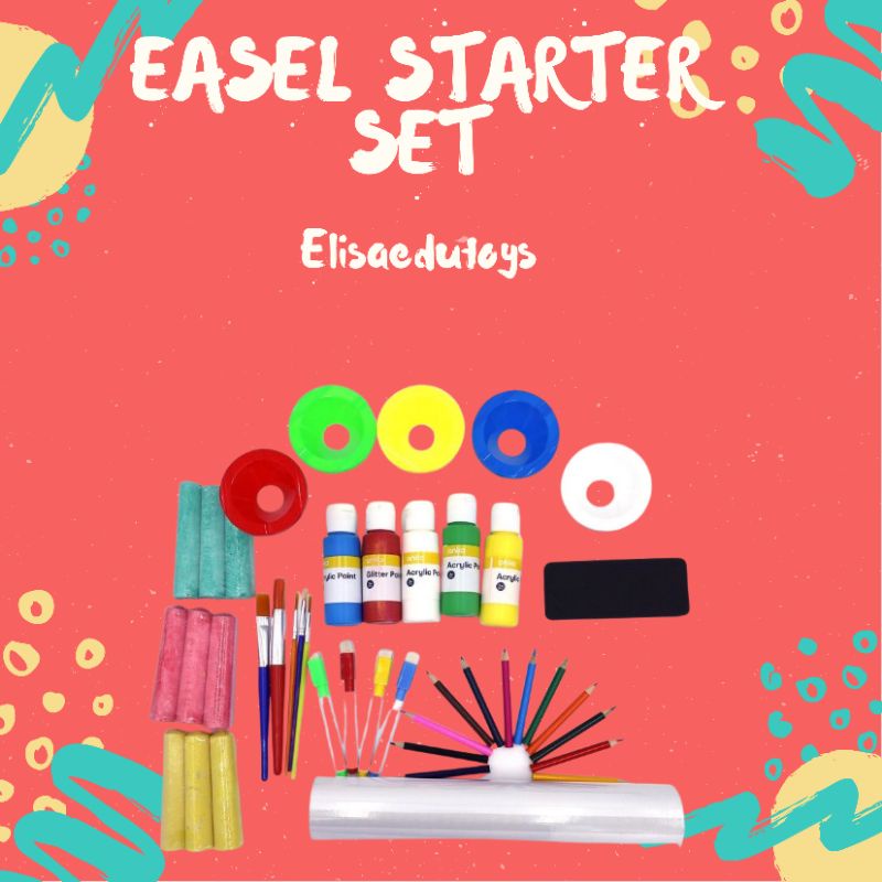 

kuas lukis tinta cat easel starter set painting set
