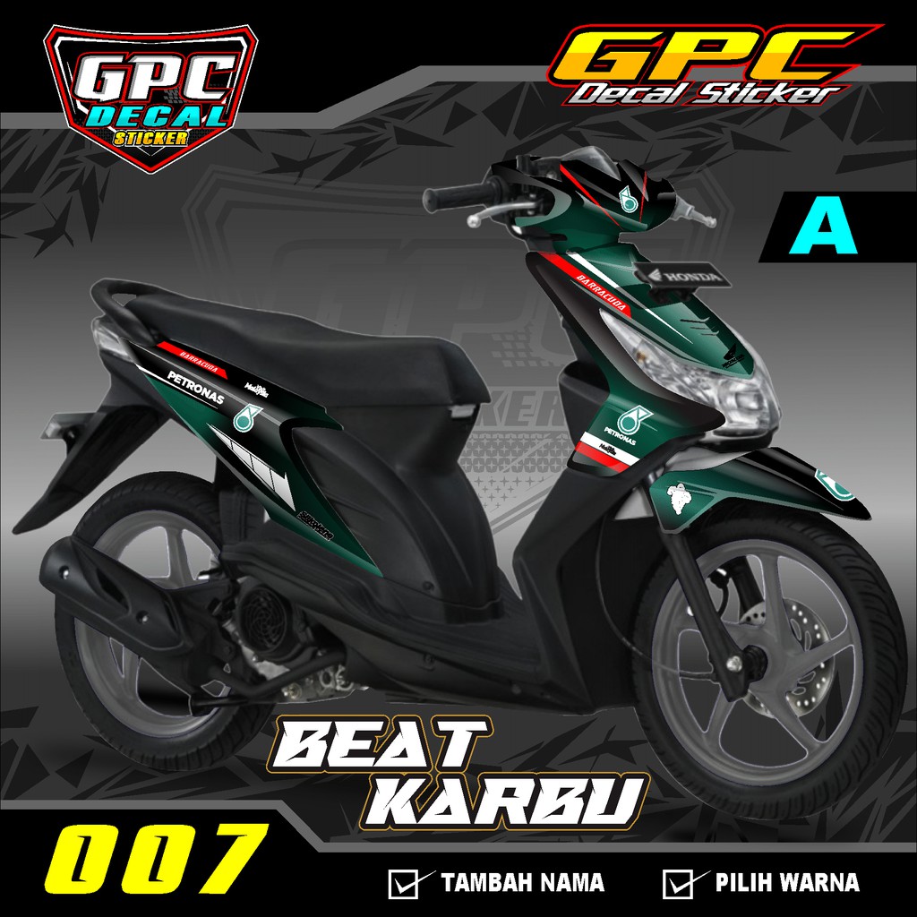 Decal Sticker Variasi Fullbody Honda Beat Karbu Lama 007-Dekal Stiker Beat Karbu Desain Petronas GPC