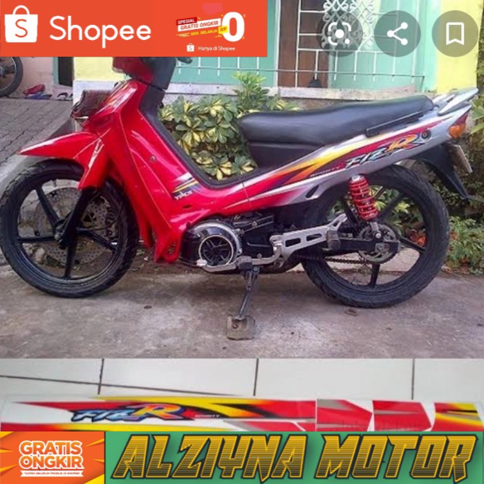 Sticker stripping body Yamaha F1ZR merah silver