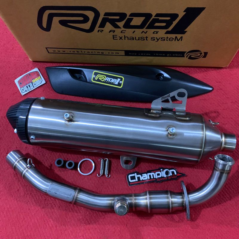 Knalpot Standar Racing Stainless Cup V Megabomb ROB1 Racing BORE UP 180cc-250cc All New NMAX 2020 20