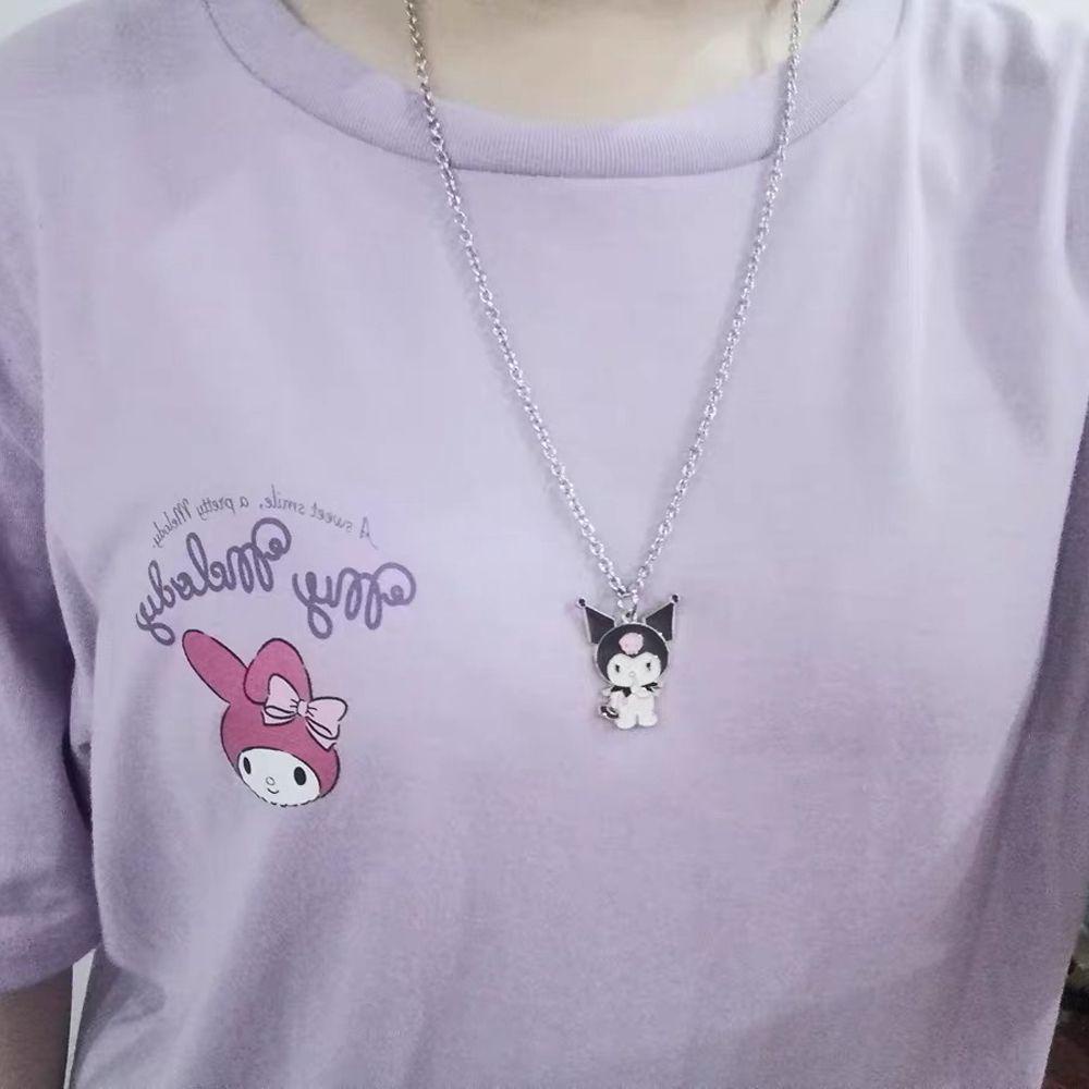 [Elegan] Kalung Anime Korea Manis Liontin Sederhana Melodiku Drip Minyak Untuk Pria Perhiasan Leher