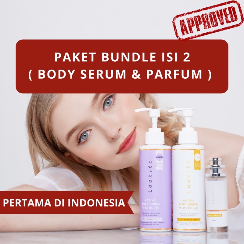 Paket Bundle isi 2 (Body Lotion & Parfum) Pemutih Badan BPOM Kandungan Tinggi Memutihkan Badan Pengh