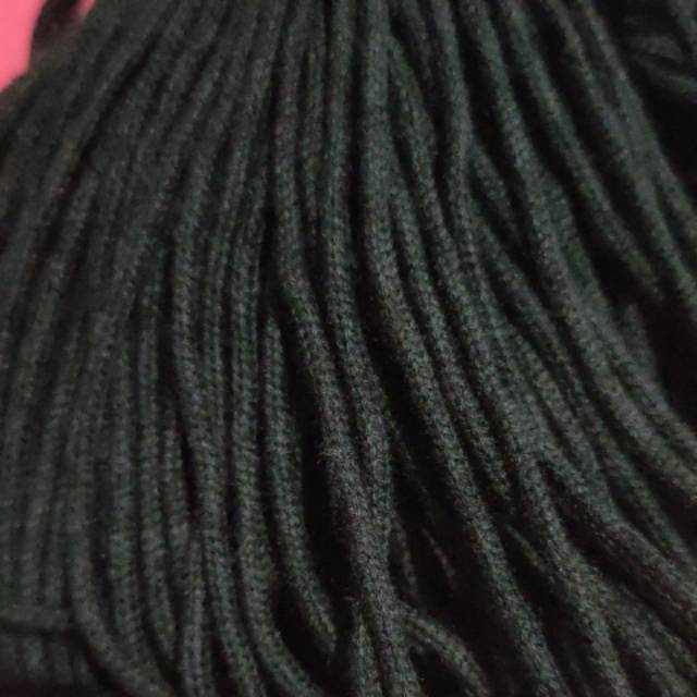 Tali kur full katun cream 2mm / 100 yard tali makrame 2 mm / macrame cream n hitam 2mm