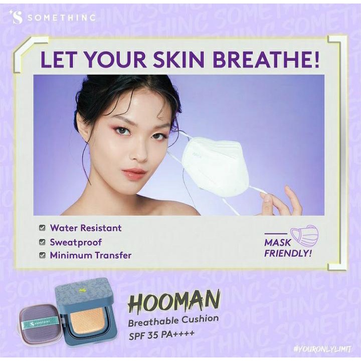 ❤️ Cloudy ❤️ Somethinc Hooman Breathable UV Cushion Cover SPF 35 PA++++ - Cushion Matte Finish Original / Cushion High Coverage