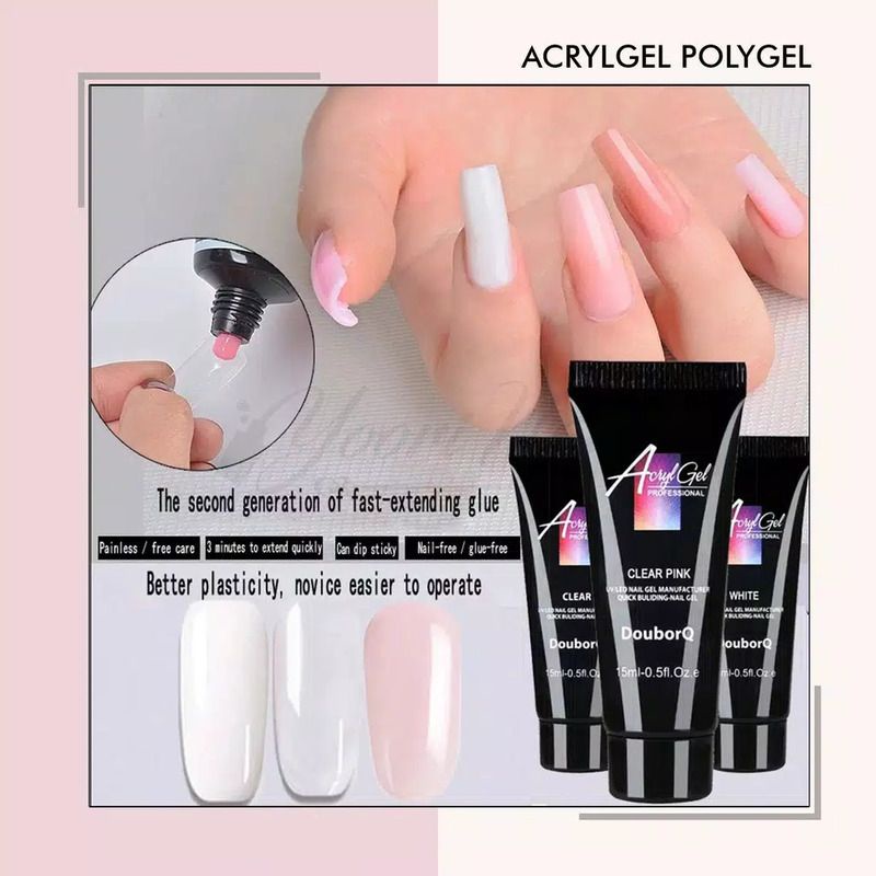 Acrylgel polygel nail art extension kuku poly gel polish extens nails