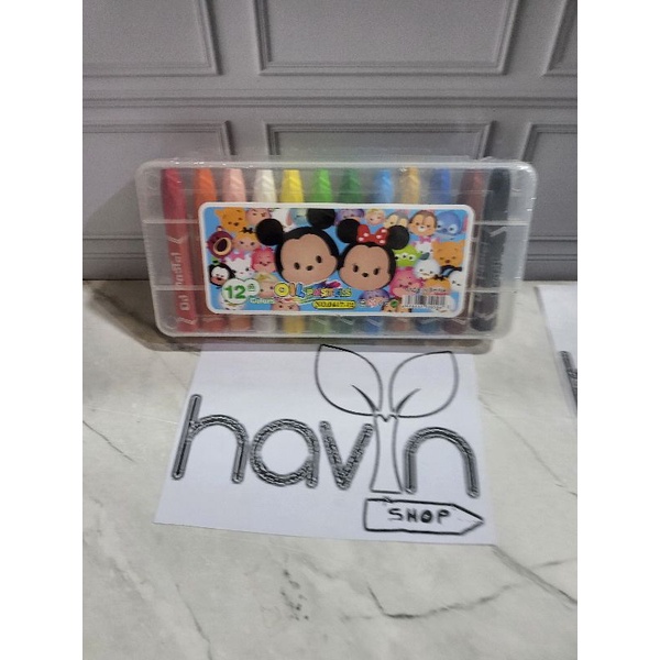 CRAYON BESAR 12warna/krayon/oil pastel/KRAYON BTS BT 21-Crayon Tsum-Tsum