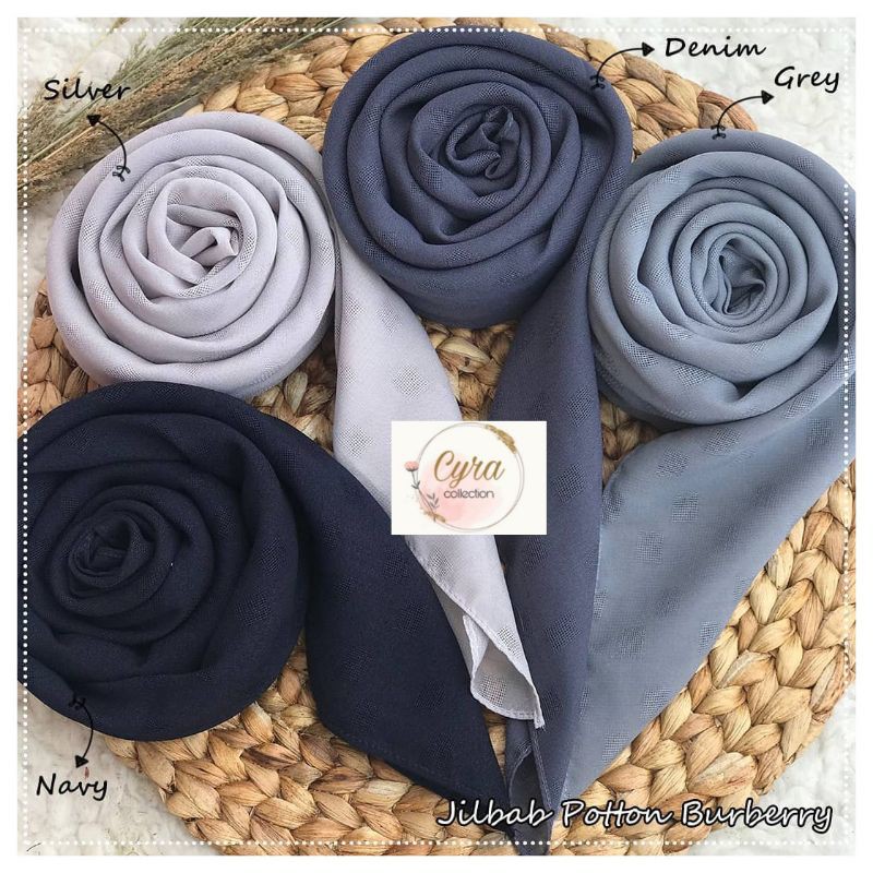 HIJAB POTTON BURBERRY 115×115 cm PART 2 / HIJAB SEGI EMPAT PREMIUM / JILBAB SEGIEMPAT POTTON BURBERY
